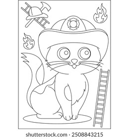 cat coloring book page for kids and adults creative coloring mindful relaxation activity