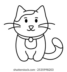 cat coloring book page for kids