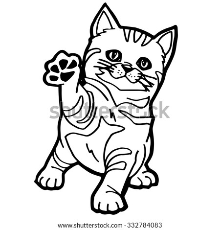  Cat  Coloring  Page  Stock Vector Royalty Free 332784083 