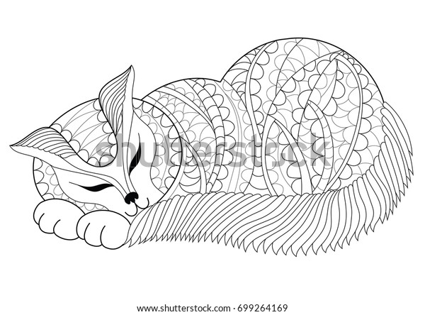 Cat Coloring Page Stock Vector (royalty Free) 699264169 