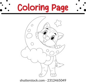 cat Coloring page for children. pet coloring for kids