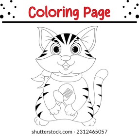 cat Coloring page for children. pet coloring for kids