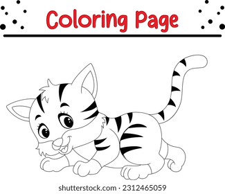 cat Coloring page for children. pet coloring for kids