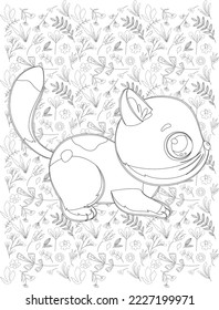Cat Coloring Page, Cute Cat Coloring Page for Coloring Book, Coloring Books, Cat Vector

