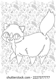 Cat Coloring Page, Cute Cat Coloring Page for Coloring Book, Coloring Books, Cat Vector

