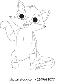 cat coloring page for kids