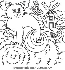 Cat Coloring Page for Kids