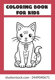 cat coloring page for kids