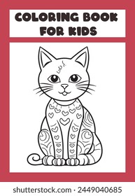 cat coloring page for kids