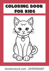 cat coloring page for kids