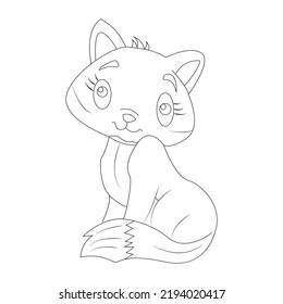 cat coloring page for kids Cute animal Design and Unique Collection Of Coloring book 