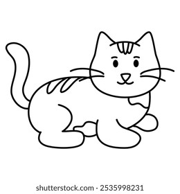 Cat Coloring Page for Kids outline