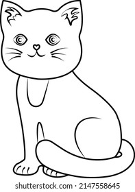 Cat Coloring Page Line Art Stock Vector (Royalty Free) 2147558645 ...