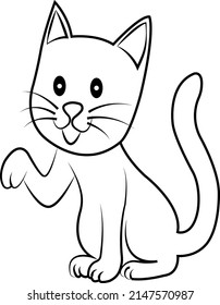 cat coloring page line art