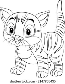 Cat Coloring Page Line Art Vector Stock Vector (royalty Free 