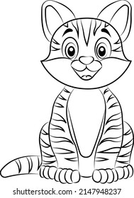 Cat Coloring Page Line Art Vector Stock Vector (Royalty Free ...