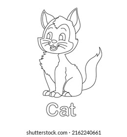 Cat Coloring Page Line Art Animal Stock Vector (Royalty Free ...