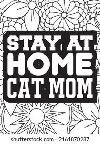 Cat coloring page. Coloring quote. Vector illustration.