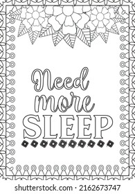 Cat coloring page. Coloring quote. Vector illustration.