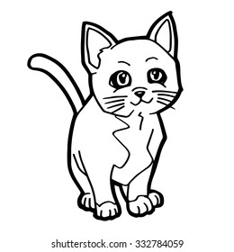 Cat Coloring Page vector