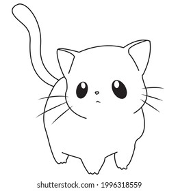 Cat coloring pages for Children and adults. Cute to look, fun to color.