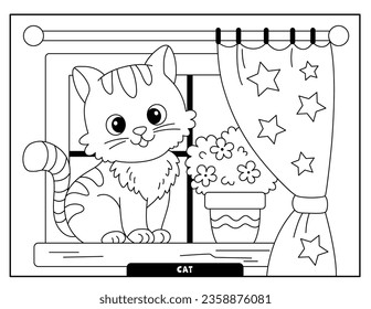 Cat coloring pages for kids