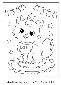 Cat coloring pages for kids