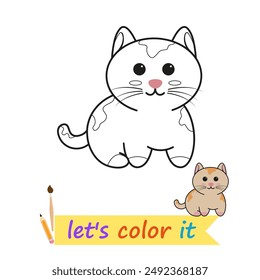 Cat coloring pictures for children's coloring books