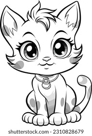 Katze, Farbbuch für Kinder, Vektorgrafik