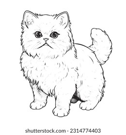 Cat, colouring book for kids, vector illustration	
