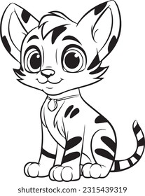 Cat, libro de colorear para niños, ilustración vectorial