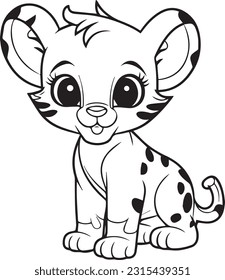 Cat, libro de colorear para niños, ilustración vectorial
