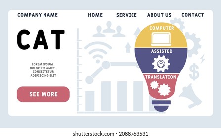 CAT - Computer Assisted Translation acronym. business concept background.  vector illustration concept with keywords and icons. lettering illustration with icons for web banner, flyer