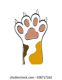 Cat concept. animal foot  icon. vector graphic
