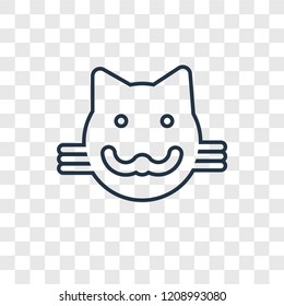 Cat concept vector linear icon isolated on transparent background, Cat concept transparency concept in outline style