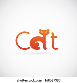 Cat concept vector symbol icon or Logo Template