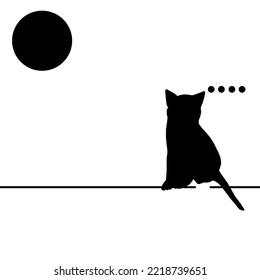 El gato está confundido con la luna
