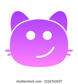 cat confusing Glyph Gradient icon design