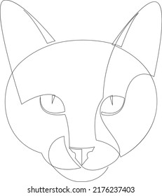 Cat in continuous line art drawing style. Minimalist black linear sketch. Vector illustration.