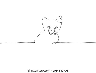 cat continuous line drawing. simple line art vector.