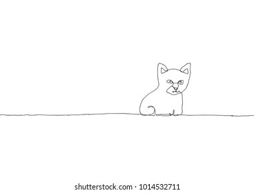 Cat Continuous Line Drawing Simple Line Stock Vector (Royalty Free ...