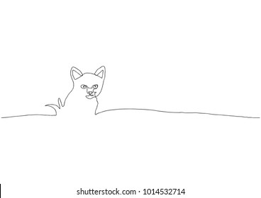cat continuous line drawing. simple line art vector.