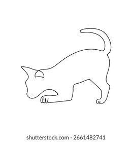 Gato contínuo uma linha arte contorno Ilustração vetor simples animal melhor uso para logotipo
