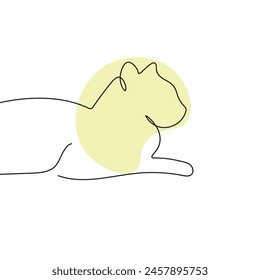 Cat - Continuous one line drawing. Vector