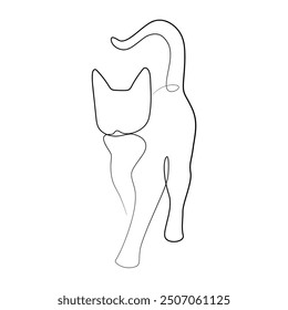 Katze durchgehend eine Linie stylische Vektorgrafik
