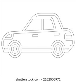 cat  contour isolated on a white background. Side view. bus Vector illustration. children coloring book page  toy 