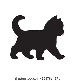 Cat Contour Silhouette - Simple and Sharp Cat Vector
