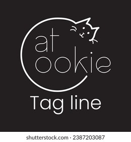 Cat-Cookies-Logo-Vektorgrafik minimal