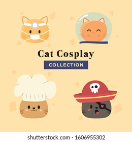 Cat Cosplay Collection. Vector EPS 10. Editable. Easy to Use.