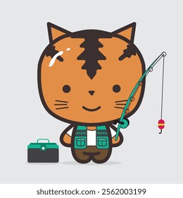 Cat cosplay as Fisherman, good for sticker or element design